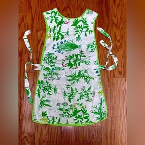 1970s Vintage Vera Neumann Cotton Garden Herb Illustrated Two Sided Smock Apron